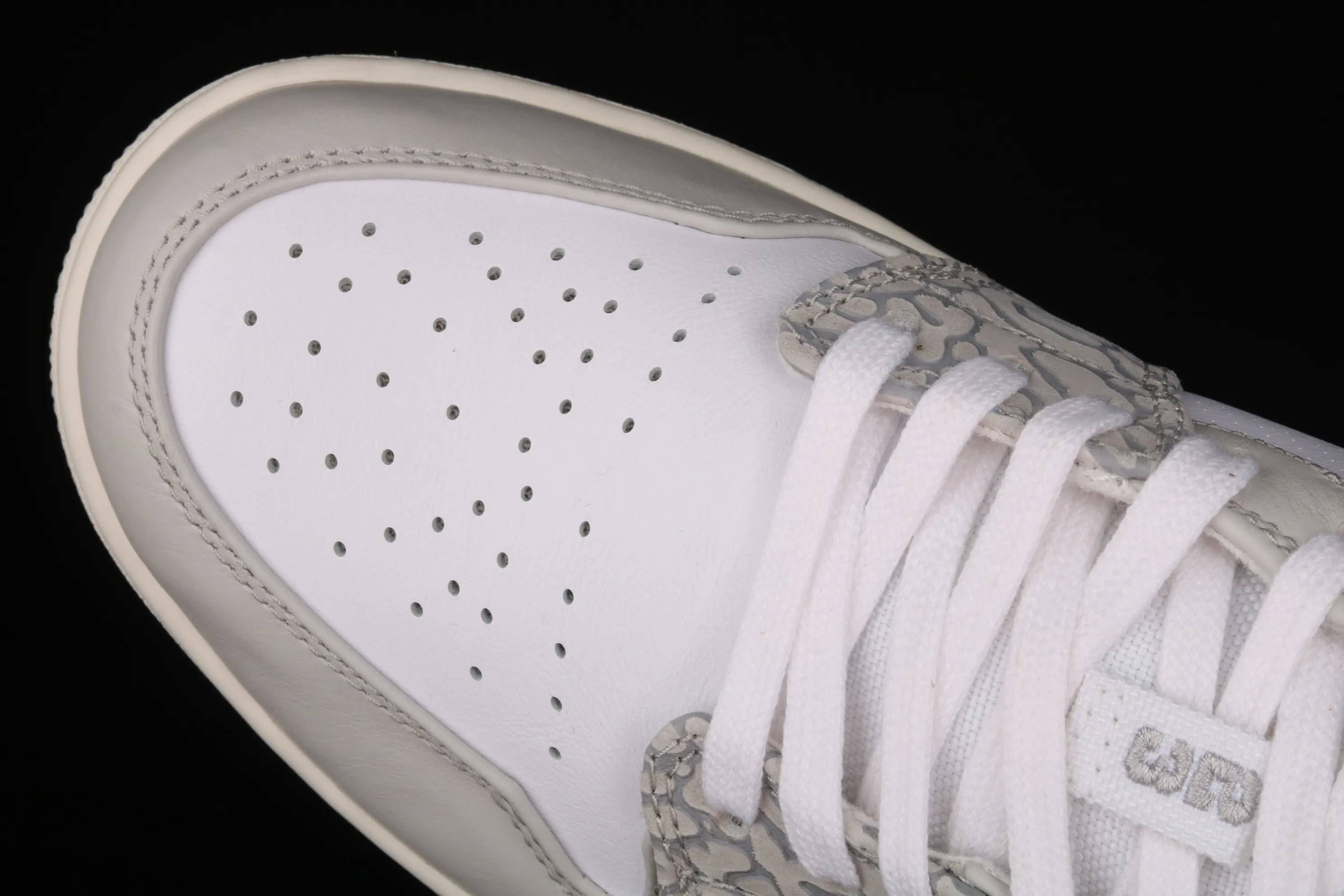 All categories Air Jordan Jordan series basketball shoes Air Jordan 1 Low G version pure original Air Jordan 1 Low Prm "Elephant Print" AJ1 Joe 1 low top white gray crackle pattern DH4269-100